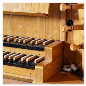 Organiste r&eacute;glant la registration